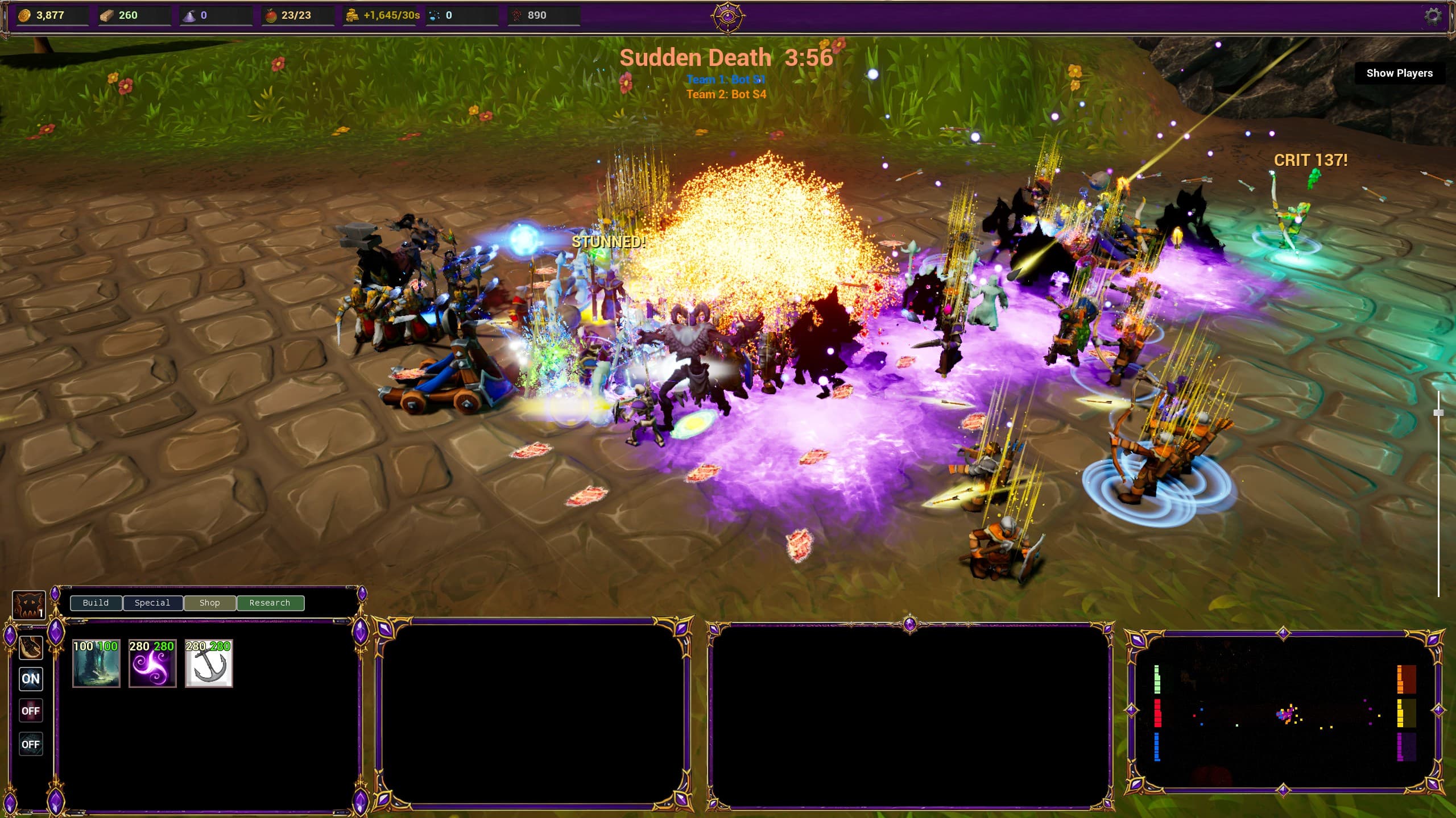A crit lands in the melee
